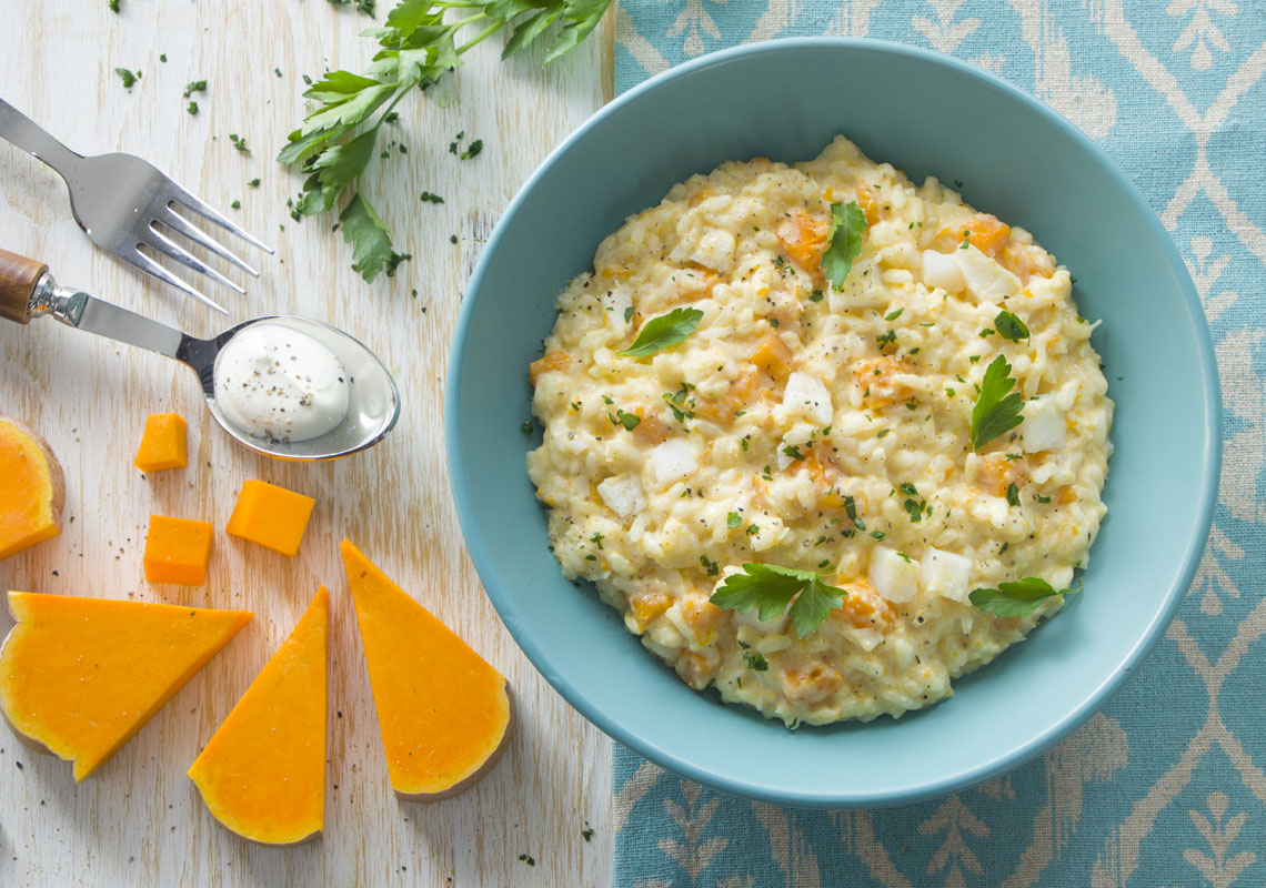 Risotto with Codfish, Pumpkin and Cooking Cream - Trevalli Cooperlat